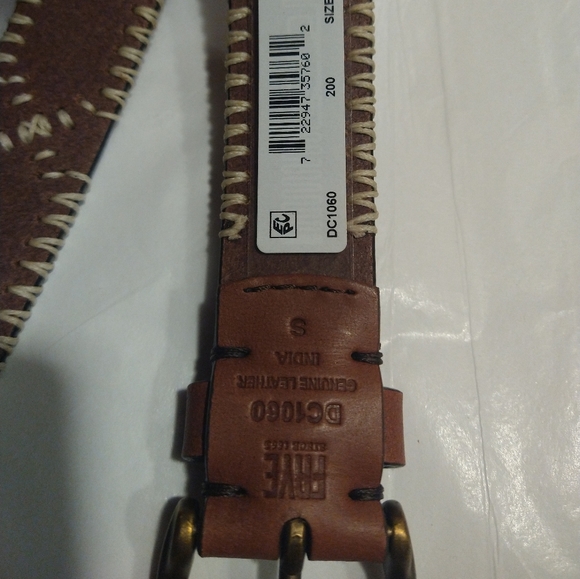 FRYE 30MM embroidered genuine leather women's belt - Picture 2 of 9